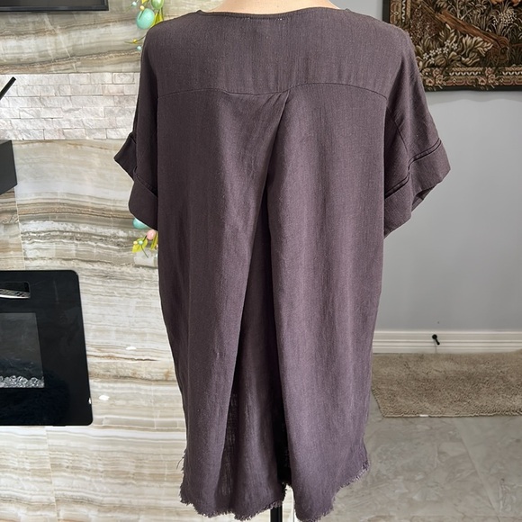 Umgee Boho Rayon Fringed Top Linen Blouse . Size M (245) - Picture 5 of 11